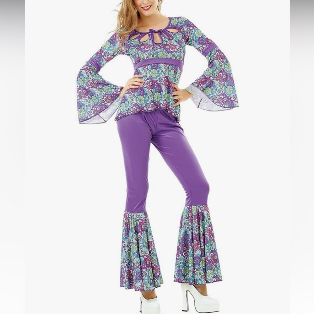 Hauntlook Disco Diva Women’s Halloween Costume - Funky Foxy Adult Hippie Outfit